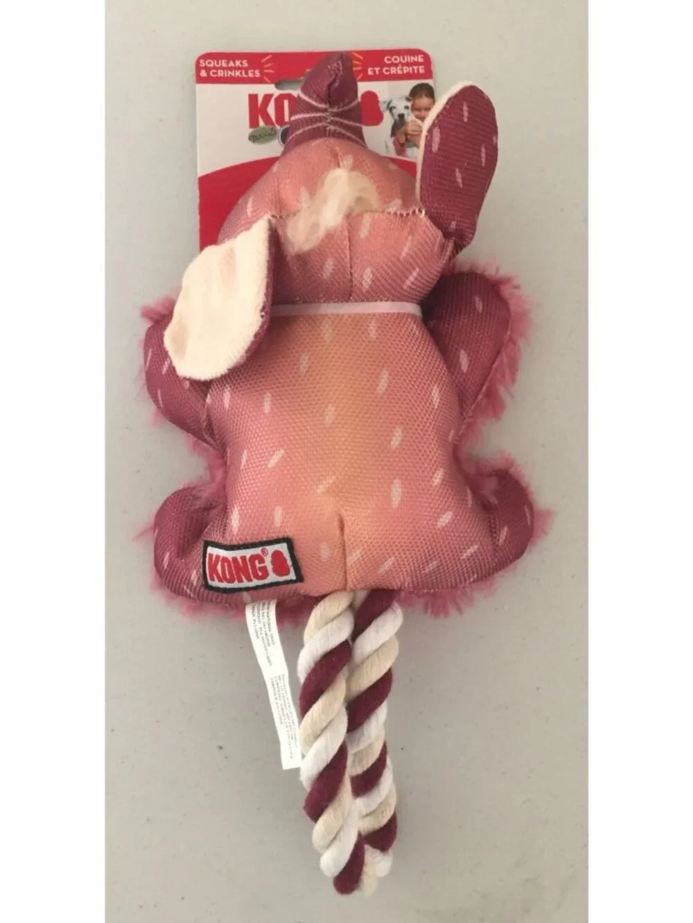 Kong Tuggz Cozie Elephant Rope Crinkle Squeak 10